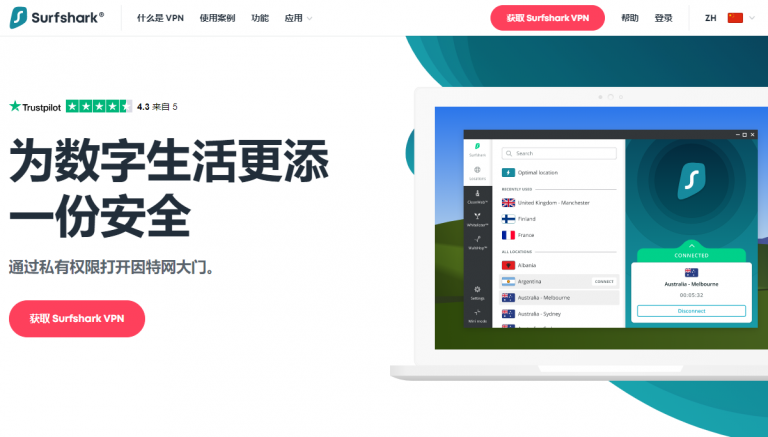 Surfshark测评 最便宜划算、无设备数量限制的VPN服务，可于中国使用